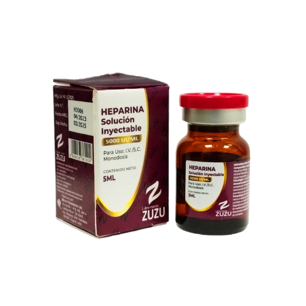 Heparina Sódica Ampolla 5000Ui Ml X5ml I V S C Zuzu Farmatina La