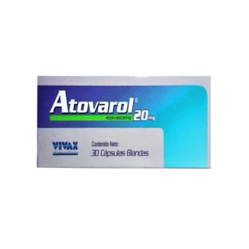 Atovarol Atorvastatina 20mg x 30 Cápsulas - Vivax