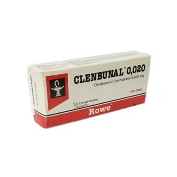 Clenbunal Clembuterol 0.020mg x 20 Comprimidos - Rowe