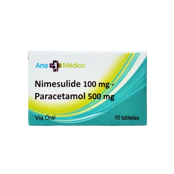 Nimesulide-Paracetamol 100/500mg x 10 Tabletas Arte Medico - Farmatina ...