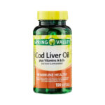 Cod Liver Oil Plus Vitamina A & D3 x 100Caps Aceite De Higado De Bacalao Spri