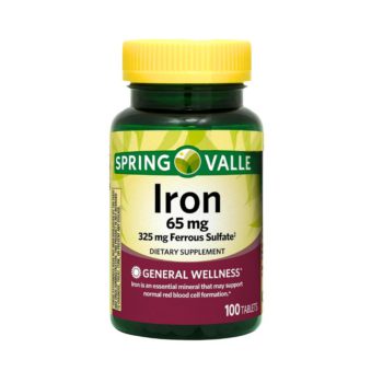 Iron 65mg x 100Tab Spring Valley Hierro