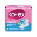 Kotex Tollas Sanitarias Esencial Con Alas Dia x 8Und