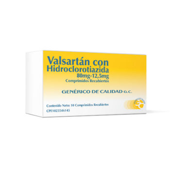 Valsartan Con Hidroclorotiazida 80-12.5mg x 10Tab Generico De Calidad