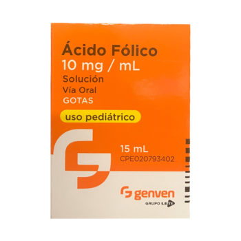 Acido Folico Solucion Gotas 10mg/mL 15mL Genven
