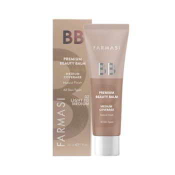 BB Premium Beauty Balm Coverage Natural Finish 02 Light To Medium 30Ml Farmasi