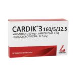Cardik3 160_5_12.5Mg x 28Tab Valsartan_Amlodipino_Hidroclorotiazida