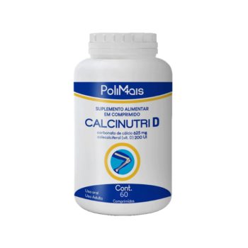 Polimais Calcinutri D 625mg -200Ui x 60Caps Carbonato De Calcio +Colecalciferol