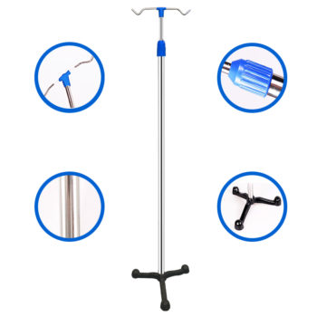 Paral Para Infusiones De Acero Inoxidable Con Base De Metal S / Ruedas x 1 Und