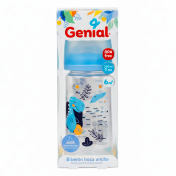 Genial Tetero Boca Ancha 6M+ 9Oz