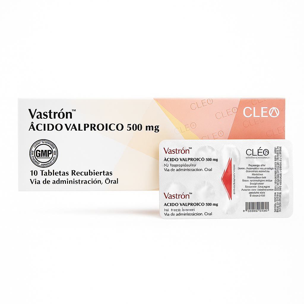 Vastron- Acido Valproico 500Mg x 10Tab BlisterCleo Pharma
