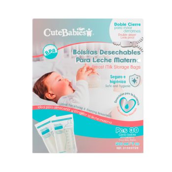 Bolsitas Desechables Para Leche Materna x 30Pcs 200mL Cutebabies