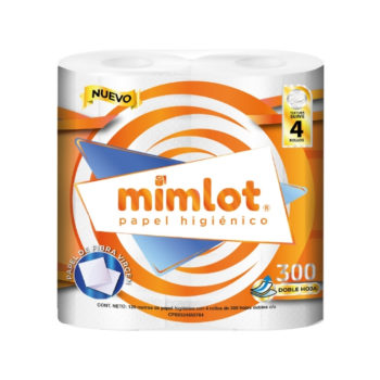 MimLot Papel Higienico 300 Hojas x 4 Rollos Naranja