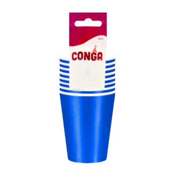 Vasos De Fiesta Azul 9Oz x 8Pcs Conga