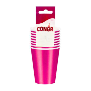 Vasos De Fiesta Fucsia 9Oz x 8Pcs Conga