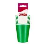 Vasos De Fiesta Verde 9Oz x 8Pcs Conga