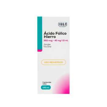 Acido Folico + Hierro jarabe 360mcg-40mg mg/15mL x 120mL H&M
