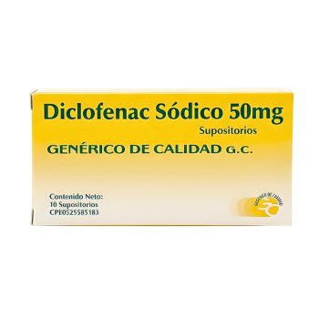 Diclofenac Sodico  50mg x 10Supositorios Generico De Calidad Vargas