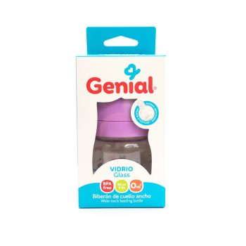 Genial Tetero De Vidrio Cuello Ancho 80mL 5Oz 0M+