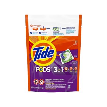 Tide Pods 3 En 1 924gr 2Lb x 39Pacs Capsules Spring Meadows