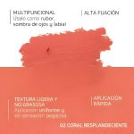 Valmy Perfect Finish Blush Stick 3En1 02 Coral Resplandeciente 6gr Rubor