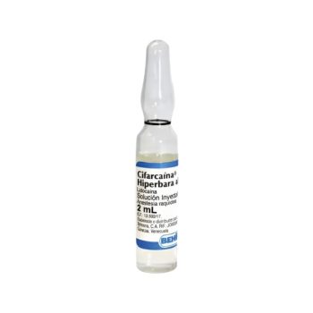Cifarcaina Hiperbara 5% 2mL x 2 Amp Lidocaina Anestesia Raquidea Behrens