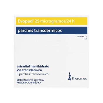 Evopad 25Mcg/24H x 8 Parches Estradiol Hemihidrato