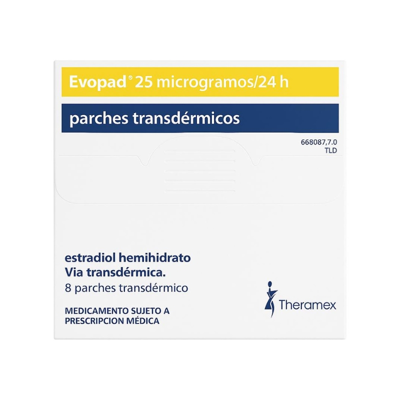 Evopad 25Mcg_24H x 8 Parches Estradiol Hemihidrato