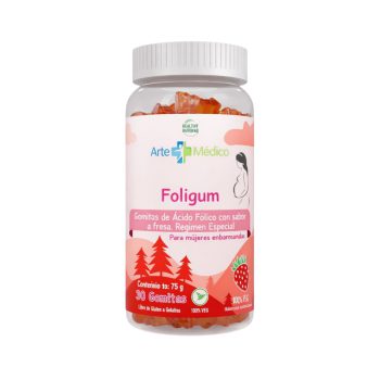 Foligum x 30Gummies Con Sabor A Fresa Acido Folico Arte Medico