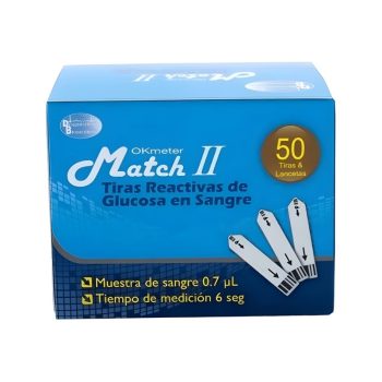 Match Ii Okmeter Tiras Reactivas 50 Tiras & Lancetas grupo Allmed